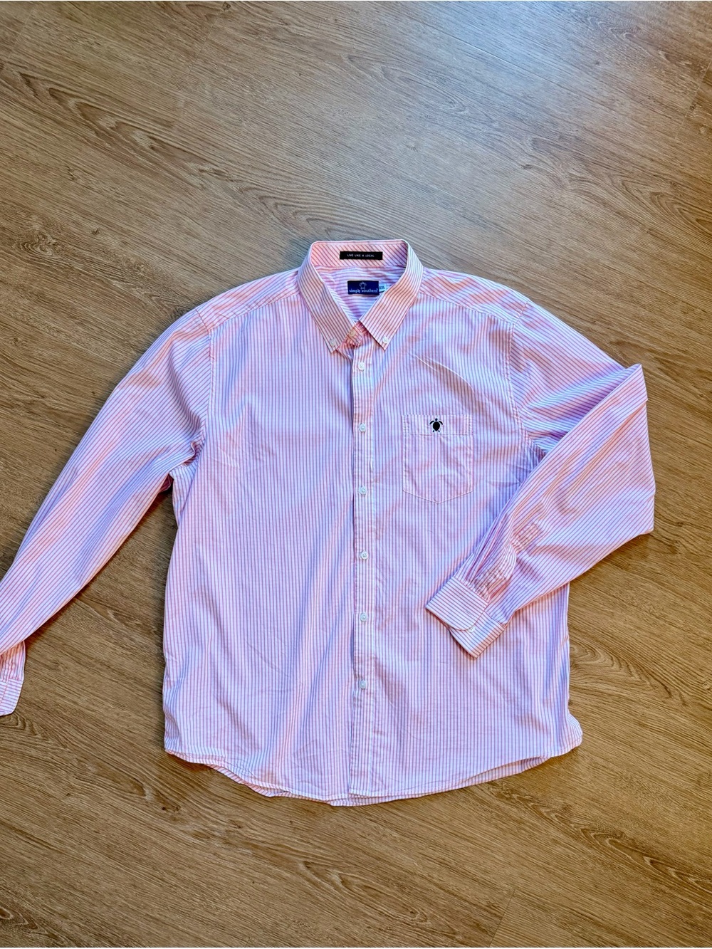Simply Southern Pink Striped Men's Button-Down Shirt